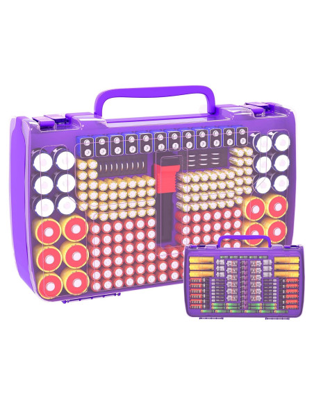 Caja organizadora de baterías Aptbyte con probador - 269 baterías