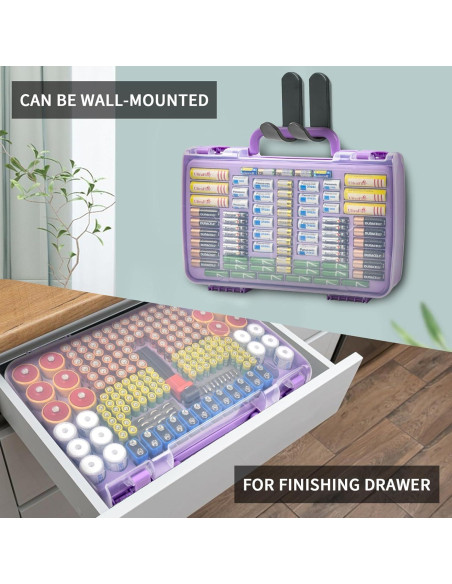 Caja organizadora de baterías Aptbyte con probador - 269 baterías