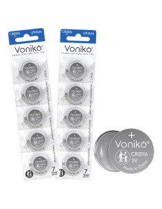 Baterías de Litio Voniko CR2016 3V Paquete de 10 - Seguridad Infantil