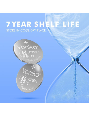 Baterías de Litio Voniko CR2016 3V Paquete de 10 - Seguridad Infantil