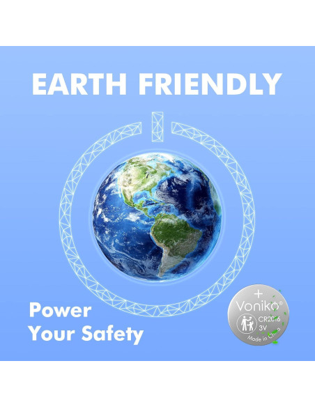 Baterías de Litio Voniko CR2016 3V Paquete de 10 - Seguridad Infantil
