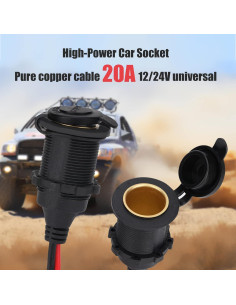 Cable de Extensión 12V/24V Dongge 1.2m 20A con Fusibles 2