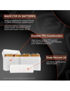 Funda de Batería Slimline 9V WLG Creations - Paquete de 2 2