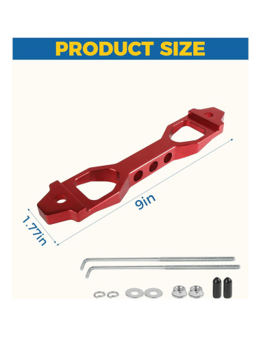 Soporte de Batería de Aluminio UBOG 23.4x4.3 cm Rojo
