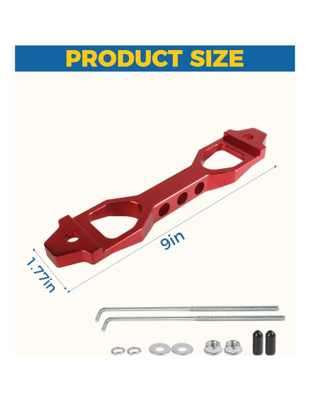 Soporte de Batería de Aluminio UBOG 23.4x4.3 cm Rojo