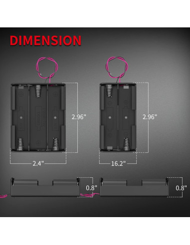 Soporte de Batería 18650 y 9V DAIERTEK - 10 Piezas