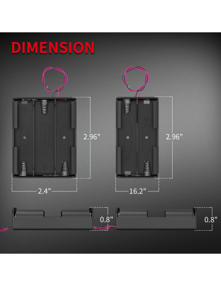 Soporte de Batería 18650 y 9V DAIERTEK - 10 Piezas
