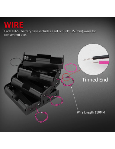 Soporte de Batería 18650 y 9V DAIERTEK - 10 Piezas