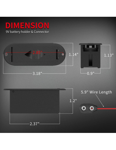 Soporte de Batería 18650 y 9V DAIERTEK - 10 Piezas