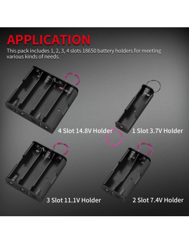 Soporte de Batería 18650 y 9V DAIERTEK - 10 Piezas