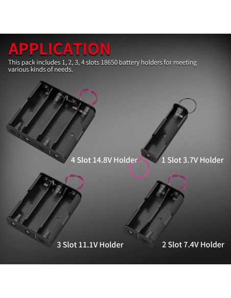 Soporte de Batería 18650 y 9V DAIERTEK - 10 Piezas