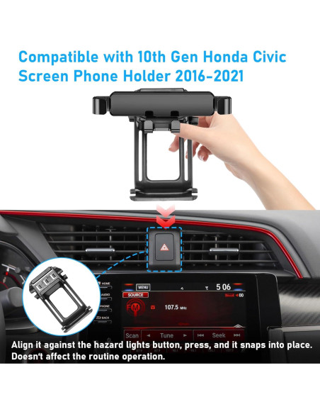 Soporte para Teléfono Honda Civic 2016-2021 Rotación 360