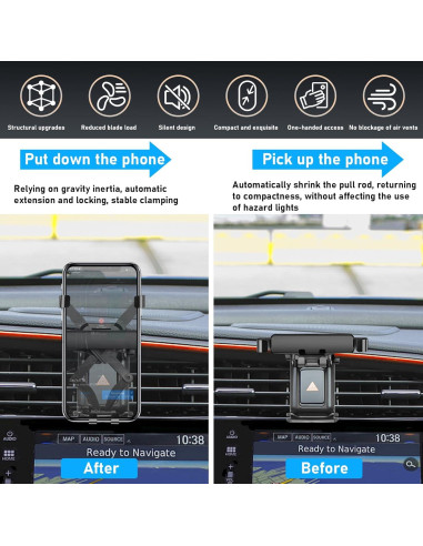 Soporte para Teléfono Honda Civic 2016-2021 Rotación 360