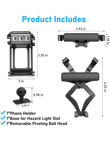 Soporte para Teléfono Honda Civic 2016-2021 Rotación 360