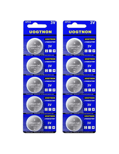 Batería de Litio CR1025 3V UOGTNON - Paquete de 10