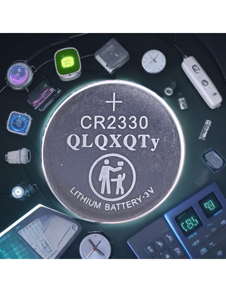 10 Baterías CR2330 Litio 3V QLQXQTy para Reloj y Electrónicos