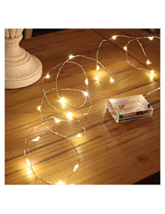 Luces de Hadas LED Ariceleo 5m Cobre 2 Paquetes Blanco Cálido