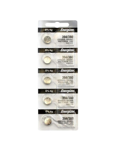 Batería de botón Energizer 394 de óxido de plata - Paquete de 5