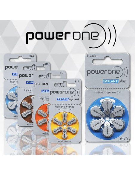 Baterías para Implantes Cocleares Power One 675 - 300 Unidades