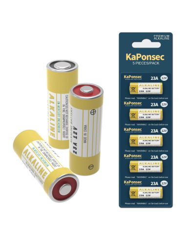 Paquete de 5 Baterías Alcalinas 23A 12V KaPonsec