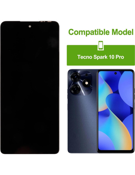 Reemplazo Pantalla LCD Táctil Tecno Spark 10 Pro Negro