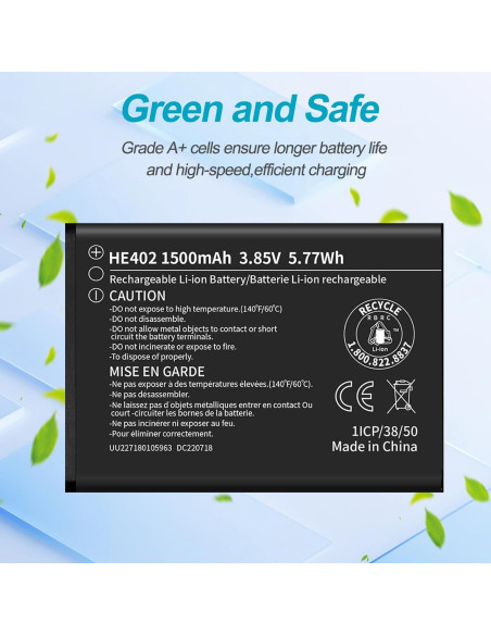 Batería de Reemplazo HE402 para AT&T Cingular Flex 1500mAh