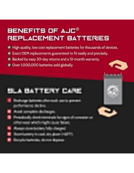 Batería AJC 6V 12Ah para Luz de Emergencia York-Wide AR
