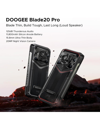 DOOGEE Blade 20 Pro Smartphone Resistente 24GB RAM 256GB Negro