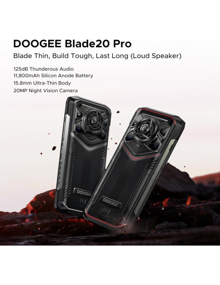 DOOGEE Blade 20 Pro Smartphone Resistente 24GB RAM 256GB Negro