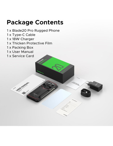 DOOGEE Blade 20 Pro Smartphone Resistente 24GB RAM 256GB Negro