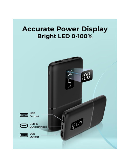 Banco de Batería Portátil Vida IT 5000mAh USB-C LED