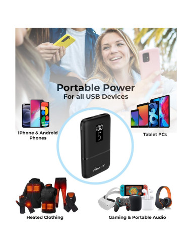 Banco de Batería Portátil Vida IT 5000mAh USB-C LED