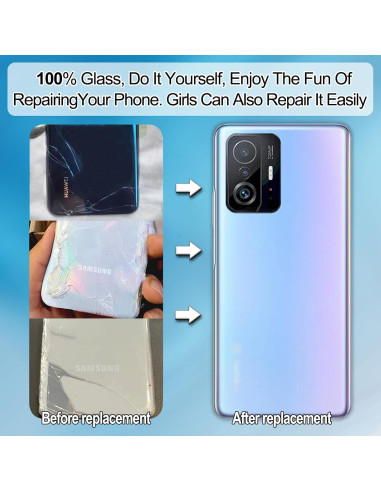 Cristal Trasero Reemplazo Eonpam para Xiaomi Mi 11T/11T Pro Gris