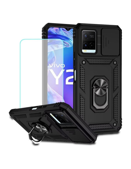 Funda para Vivo Y21 y Y33S con Protector de Pantalla y Soporte