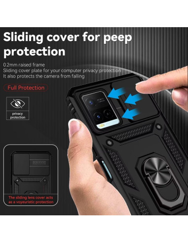 Funda para Vivo Y21 y Y33S con Protector de Pantalla y Soporte