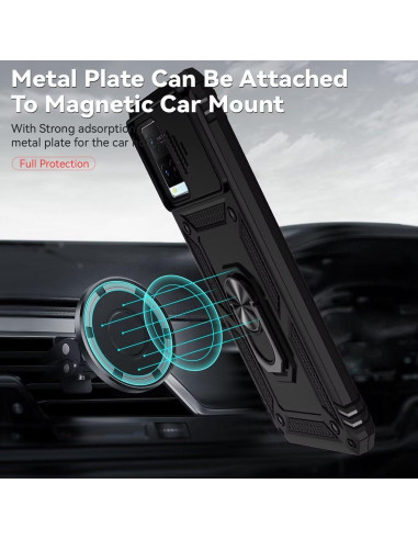 Funda para Vivo Y21 y Y33S con Protector de Pantalla y Soporte