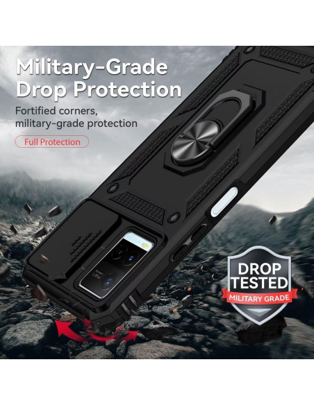 Funda para Vivo Y21 y Y33S con Protector de Pantalla y Soporte