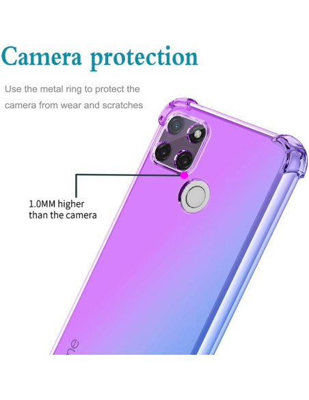 Funda TPU delgada Vokuha para Realme C21Y/C25Y - Púrpura/Azul