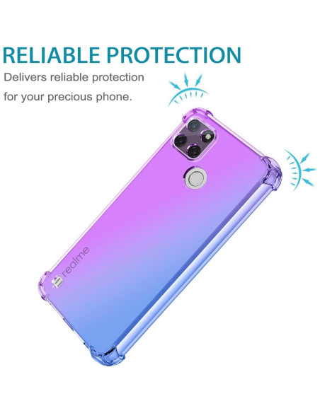 Funda TPU delgada Vokuha para Realme C21Y/C25Y - Púrpura/Azul