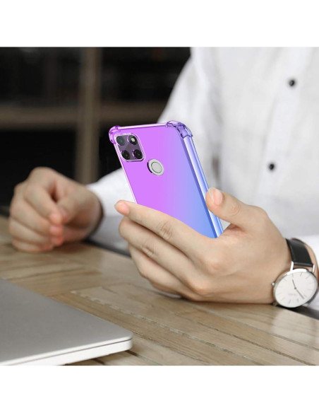 Funda TPU delgada Vokuha para Realme C21Y/C25Y - Púrpura/Azul