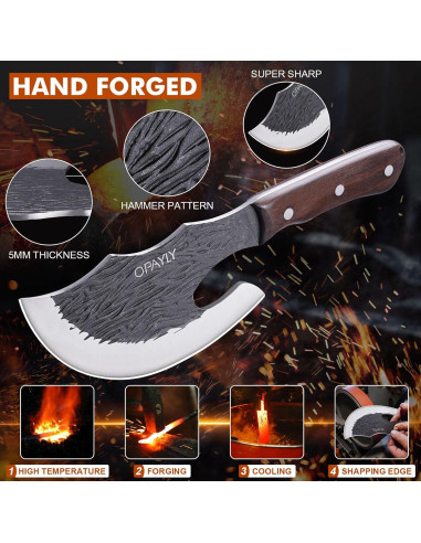 Cuchillo de Carnicero OPAYLY 16 cm Acero Carbono con Funda