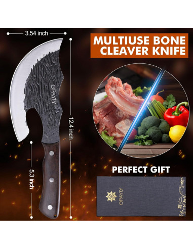 Cuchillo de Carnicero OPAYLY 16 cm Acero Carbono con Funda