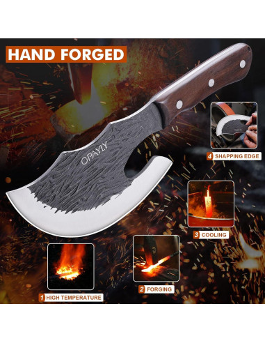 Cuchillo de Carnicero OPAYLY 16 cm Acero Carbono con Funda