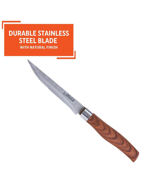 Cuchillo de Carne Imusa 11.43 cm Acero Inoxidable Mango Madera