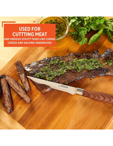 Cuchillo de Carne Imusa 11.43 cm Acero Inoxidable Mango Madera