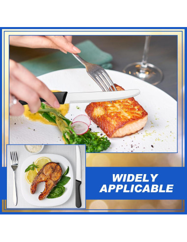 Zhehao 100 Cuchillos de Carne 21.3 cm Acero Inoxidable Negro