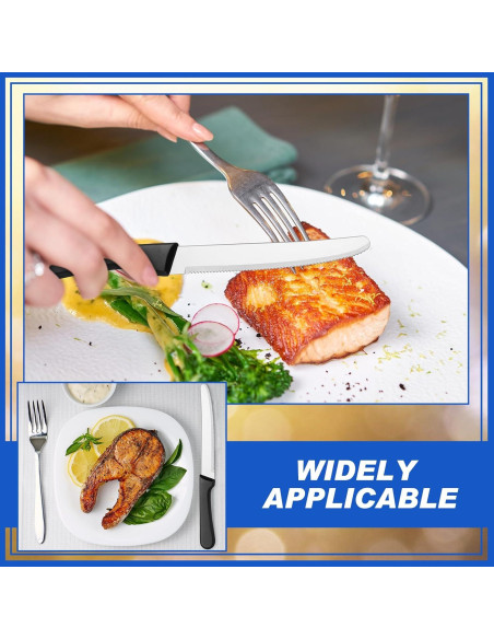 Zhehao 100 Cuchillos de Carne 21.3 cm Acero Inoxidable Negro