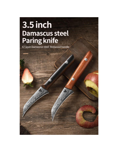 Cuchillo de Pelar ARTIDGE 3.5" Acero Damasco Mango Madera