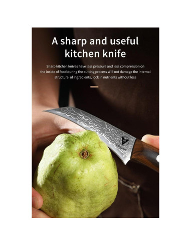 Cuchillo de Pelar ARTIDGE 3.5" Acero Damasco Mango Madera