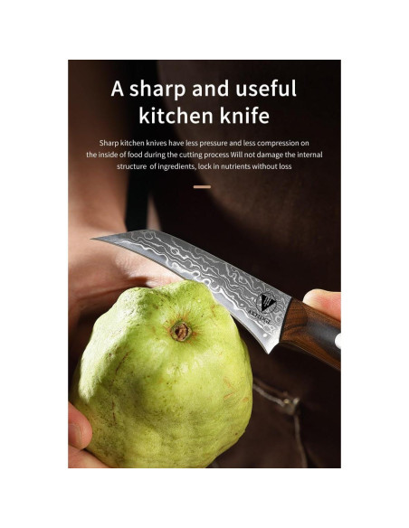 Cuchillo de Pelar ARTIDGE 3.5" Acero Damasco Mango Madera